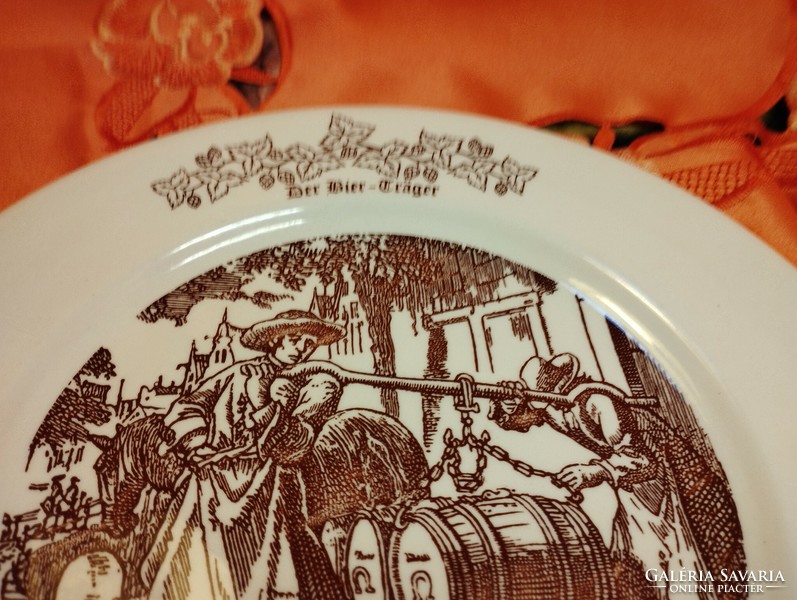 Ritka angol porcelán jelenetes tányér