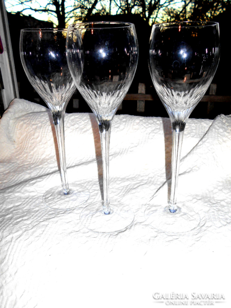 3 incised glasses - glass goblet - the price applies to 3 pieces