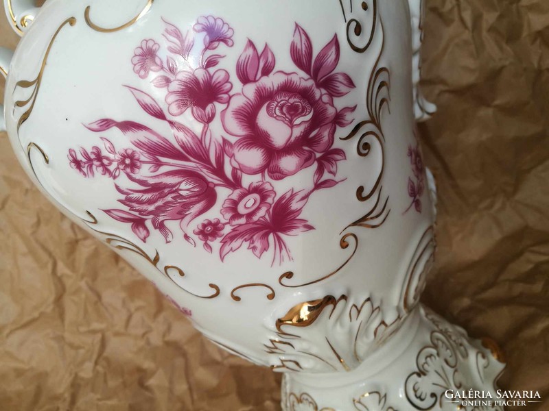 Hollóházi porcelán váza barokk 35 cm