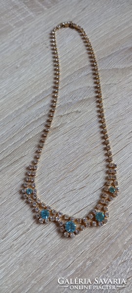 Old rhinestone stone necklaces
