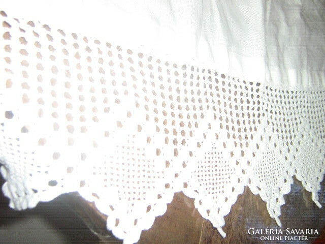 Beautiful vintage handmade crocheted thin woven curtain