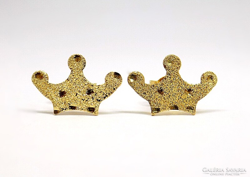 Gold crown earrings (zal-au116079)