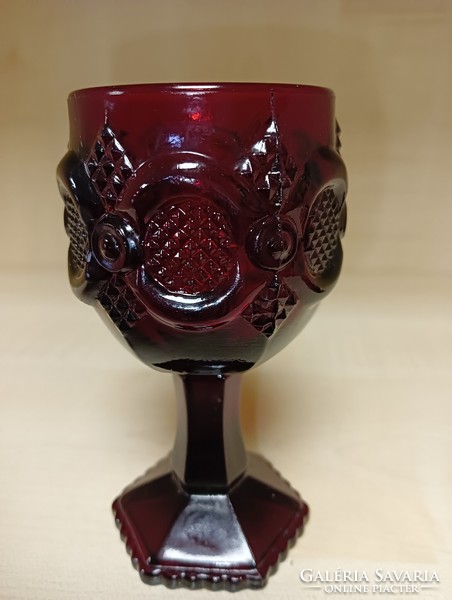 Vintage rubintvörös Avon pohár, kehely