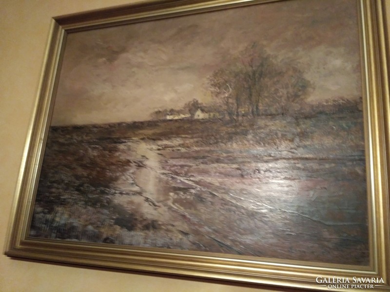 Szanthoffer Imre híres művész, tanyát ábrázoló festménye (60x80) plusz keret