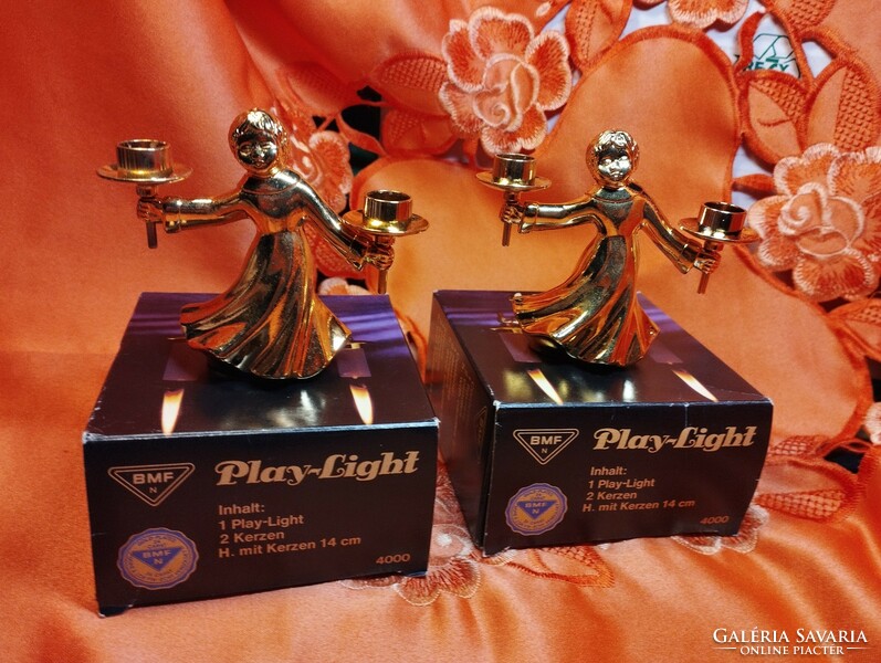 Bmf nagel gilded angel pair of candle holders