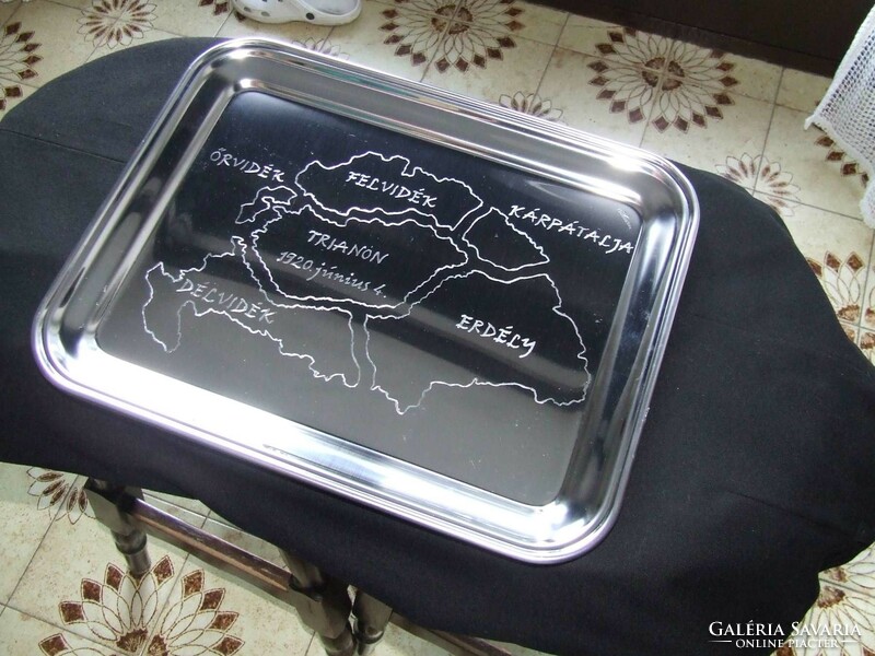 Engraved tray Hungary - 40x31 cm - historical map of Hungary
