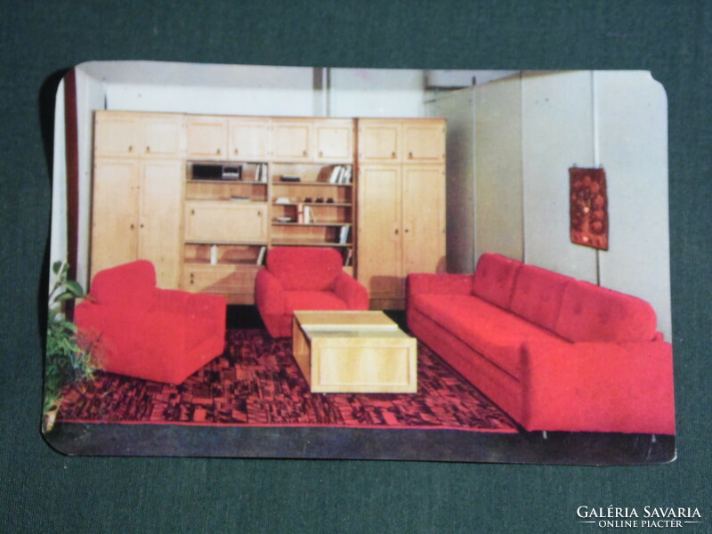 Card calendar, zala furniture factory, zalaegerszeg, interior design, room furniture, 1976, (5)