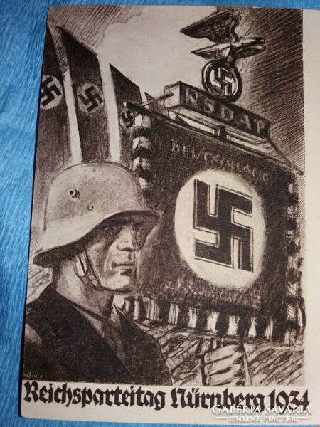 Antik 1934 használatlan NSDP A náci párt kongresszusa képeslap eredeti a képek szerint