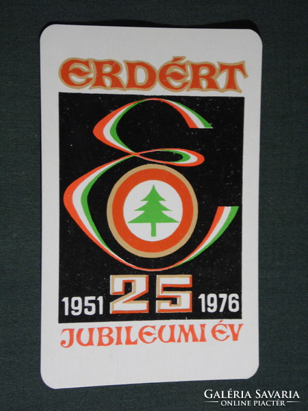 Card calendar, 25-year-old forest wood processing company, Budapest, graphic artist, 1976, (5)