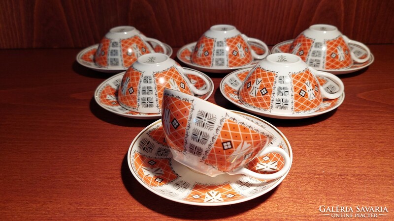 Wallendorf porcelán 6 darabos kávés szett