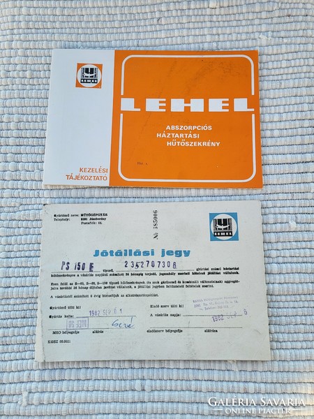Instructions for use and warranty card_lehel refrigerator_1982