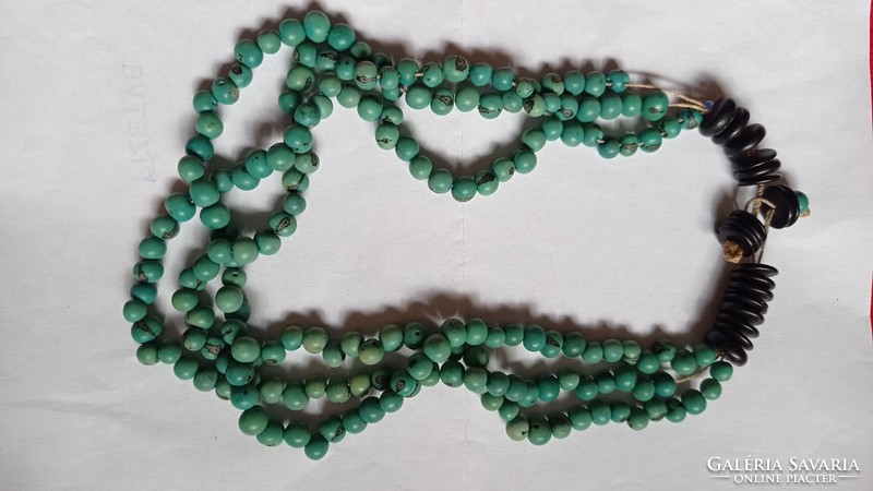 Women's jewelry, multi-row green necklace natural lotus seed ? With eyes