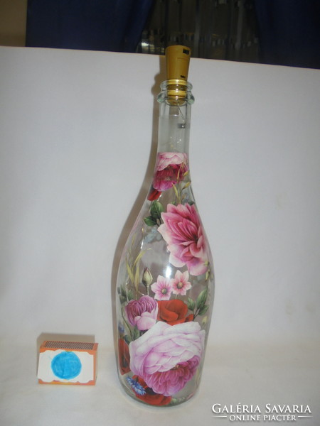 Pink drinking glass bottle, decorative glass