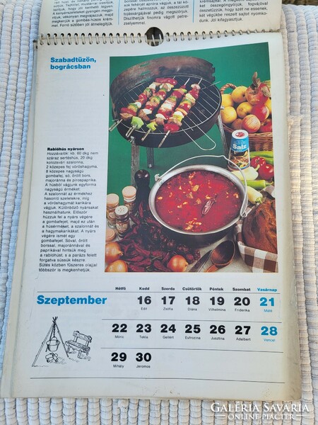 Retro recipe wall calendar 1986