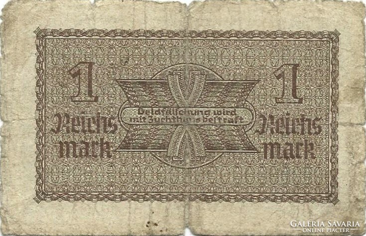 1 reichsmark horogkeresztes 1939-45 Németország 1.