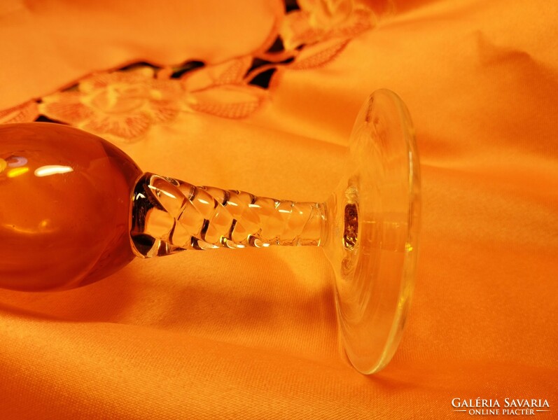 Amber glass goblet
