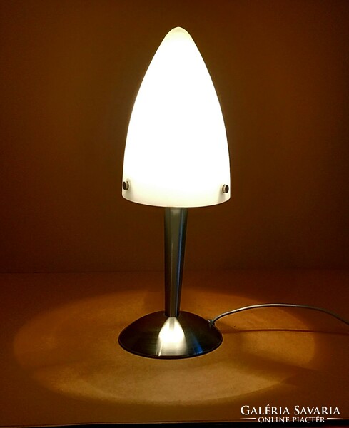 Murano table lamp with milk glass shade negotiable art deco design