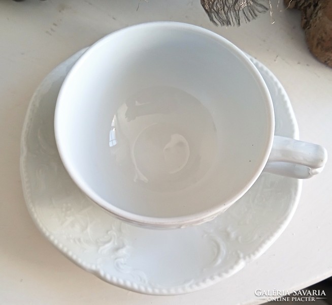 Rosenthal Sansoucci dombormintás fehér porcelán csésze 9x5cm