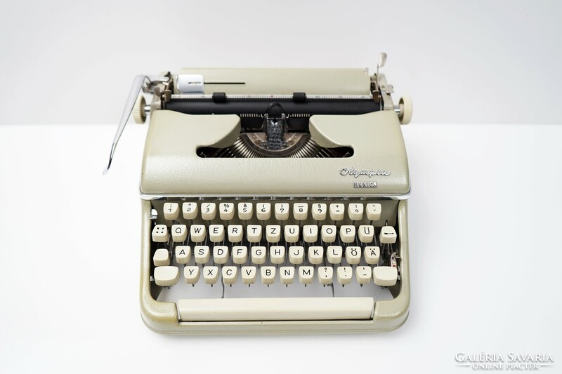 Mid century German olympia monica typewriter / old / retro / metal / with cleaning tools