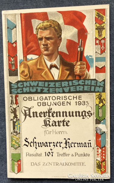Swiss compulsory marksmanship certificate from 1933