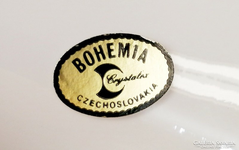 Tejüveg fodros peremezésű Biedermeier Bohemia váza 1960-s évek Csehország
