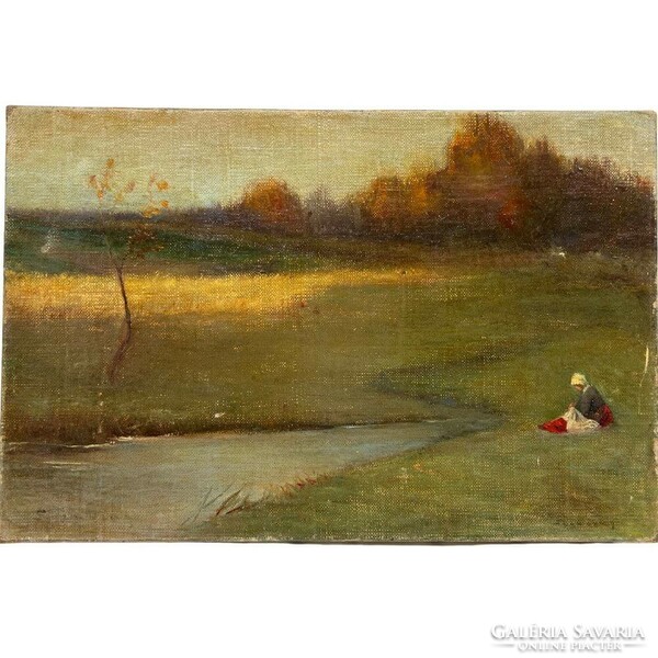 Marked by Zubriczky: girl on the stream bank f00476