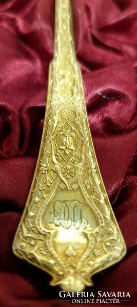 Aranyozott ezüst (925) Tiffany 12 személyes kávéskanál készlet 1878-ból!