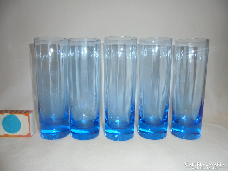 Five blue tubes - together