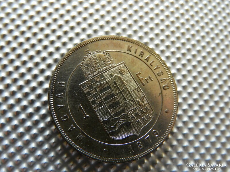 1879 KB Körmöcbánya ezüst 1 Ft forint KAPSZULÁBAN . Peremirat olvasható: címer felül (11JM111)