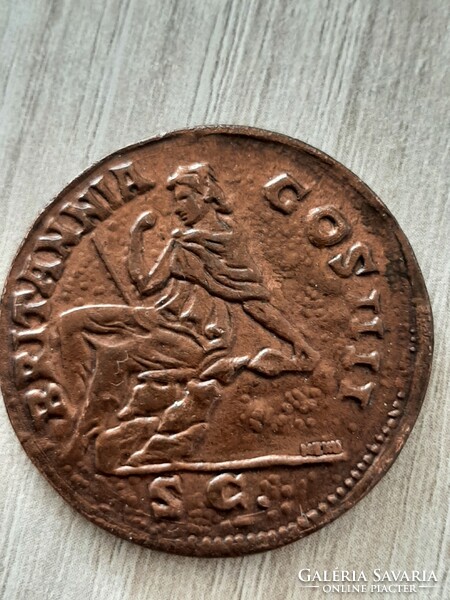 Római Birodalom / Antoninus Pius DN bronz érme modern, jelzett utánverete (30mm)