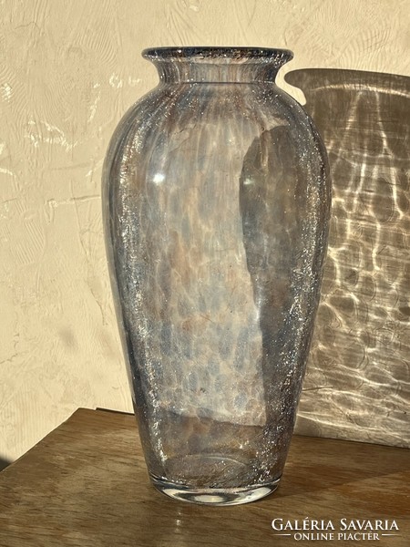 Blue-purple stained glass vase 20 cm (u0004)