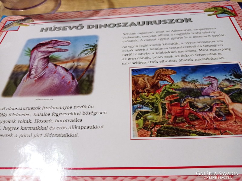 DINÓS PUZZLE KÖNYV AJÁNDÉK dinófigurával/5 db puzzle/