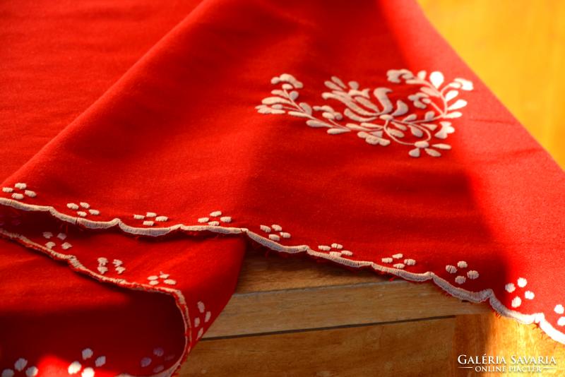 Huge antique old folk traditional Kalocsa tablecloth tablecloth hand embroidered 220 x 105