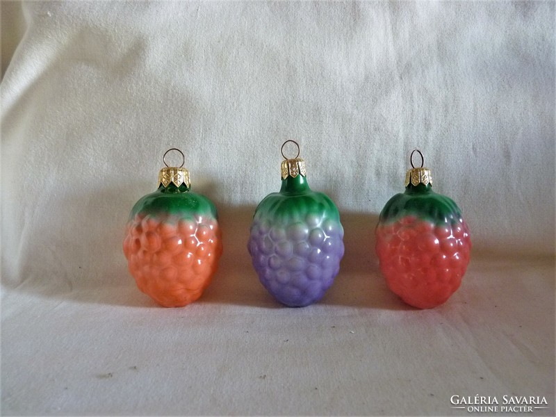 Retro-style glass Christmas tree decorations - 3 pieces of fruit!