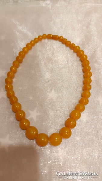 Russian antique art deco, honey colored amber necklaces