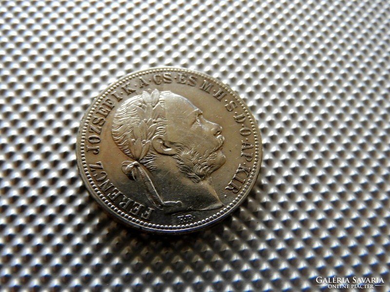 1891 KB Körmöcbánya ezüst 1 Ft forint KAPSZULÁBAN . Peremirat olvasható: címer felül (16JM316)