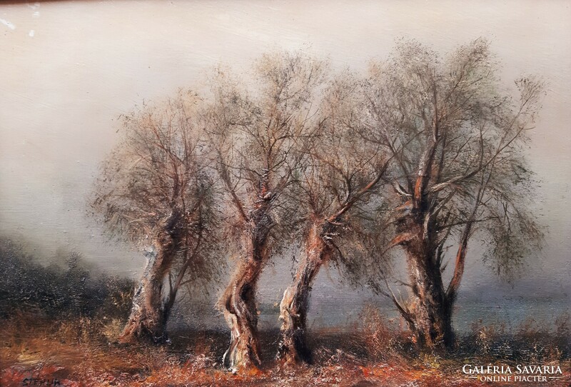 János Stéhlik (1942-2020) trees on the Tisza river