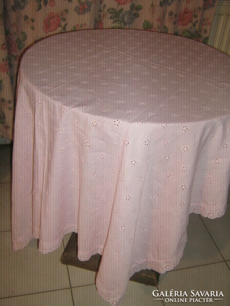 Beautiful pink floral madeira tablecloth
