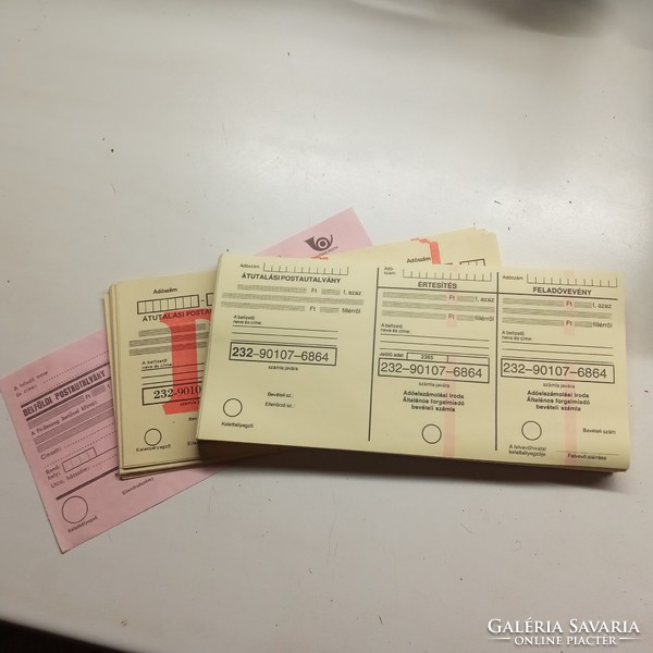 Retro posta sárga csekk átutalási és belföldi postautalvány