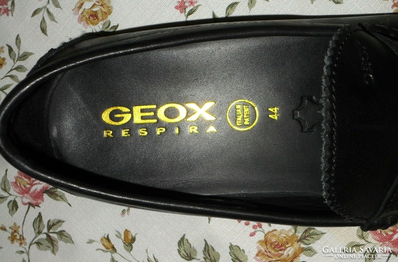 Geox respira moccasin 'damon' black excellent men's leather shoes size 44.