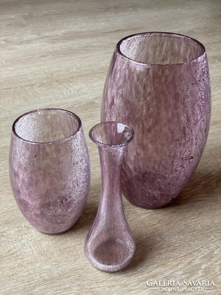 Karcagi fátyolüveg vázák szettben