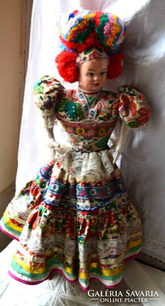 Antique doll Matyó in folk costume
