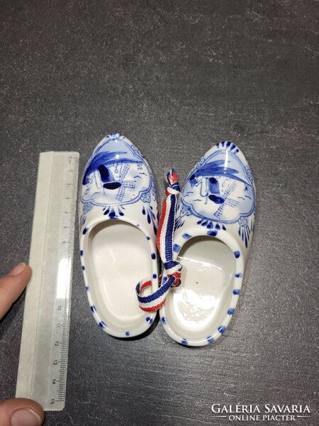 Pair of Dutch porcelain slippers