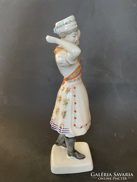 Hollóháza folk costume girl, large porcelain
