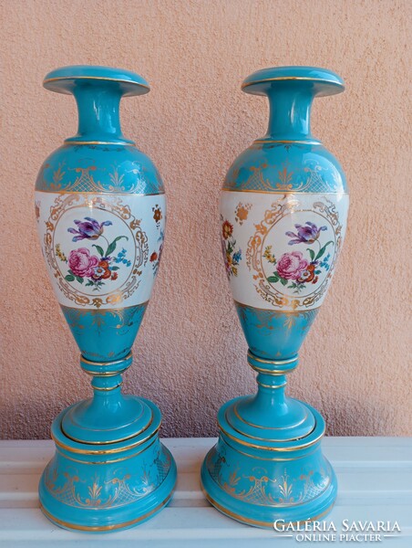 Pair of antique Neapolitan large fireplace vases