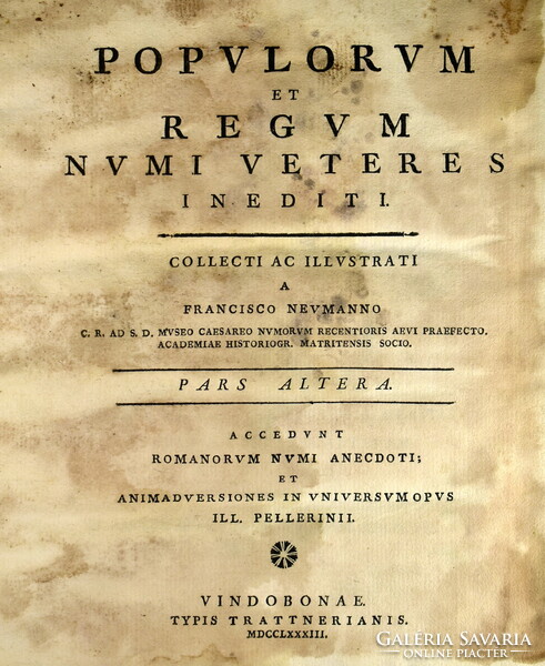 1783 BÉCS ! ÓKORI ( RÓMAI KELTA ) ÉRMÉKKEL FOGLALKOZÓ KÖNYV KIHAJTOGATHATÓ TÁBLÁKKAL !!!