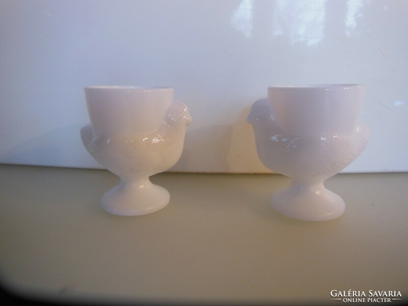 Glass - egg glass - snow white - 7 x 4.5 cm - glass - thick - German - flawless