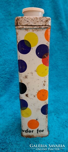 Régi hintőporos fém doboz, púderes pléh doboz 2 (M4435)
