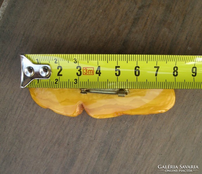 Large honey amber pin, brooch, amber