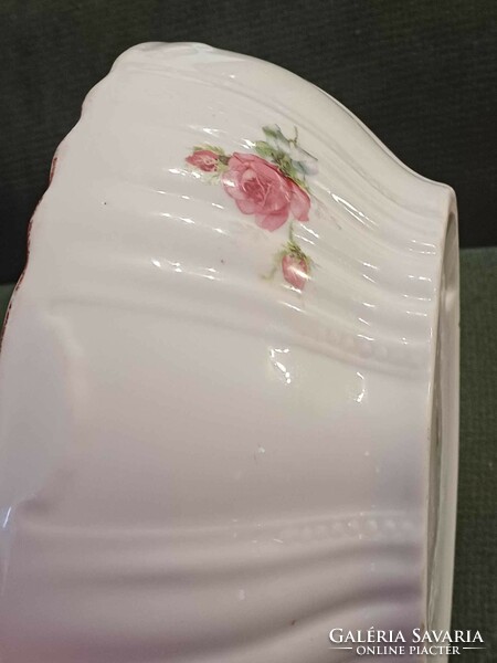 Régi rózsás nagyméretű porcelán komatál-pogácsás tál